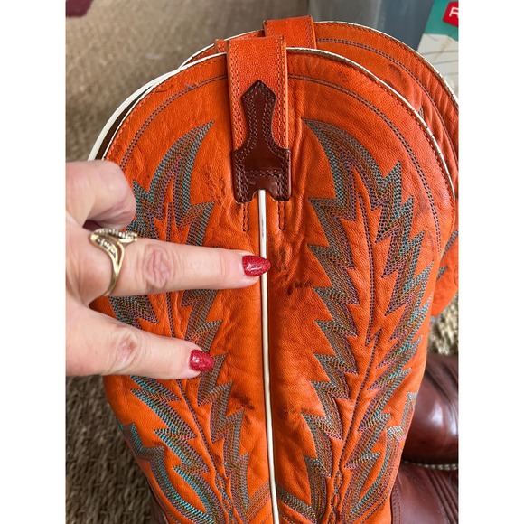 Ariat Men's Leather Tennessee UT Vols Western Boots Size 8.5 D worn Once - Picture 3 of 12